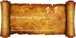 Vrbovszky Vince névjegykártya
