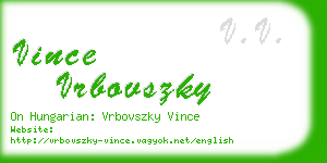 vince vrbovszky business card